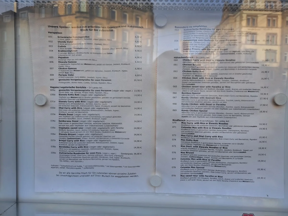 La Bamboo Indisches und Srilankisches Restaurant – Speisekarte in Stuttgart, Baden-Württemberg