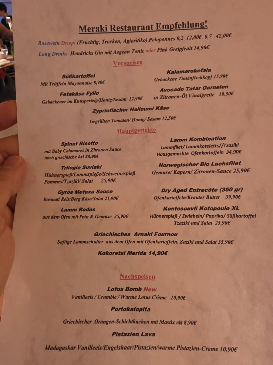 Meraki | Griechisches Restaurant München – Speisekarte in München, Bayern