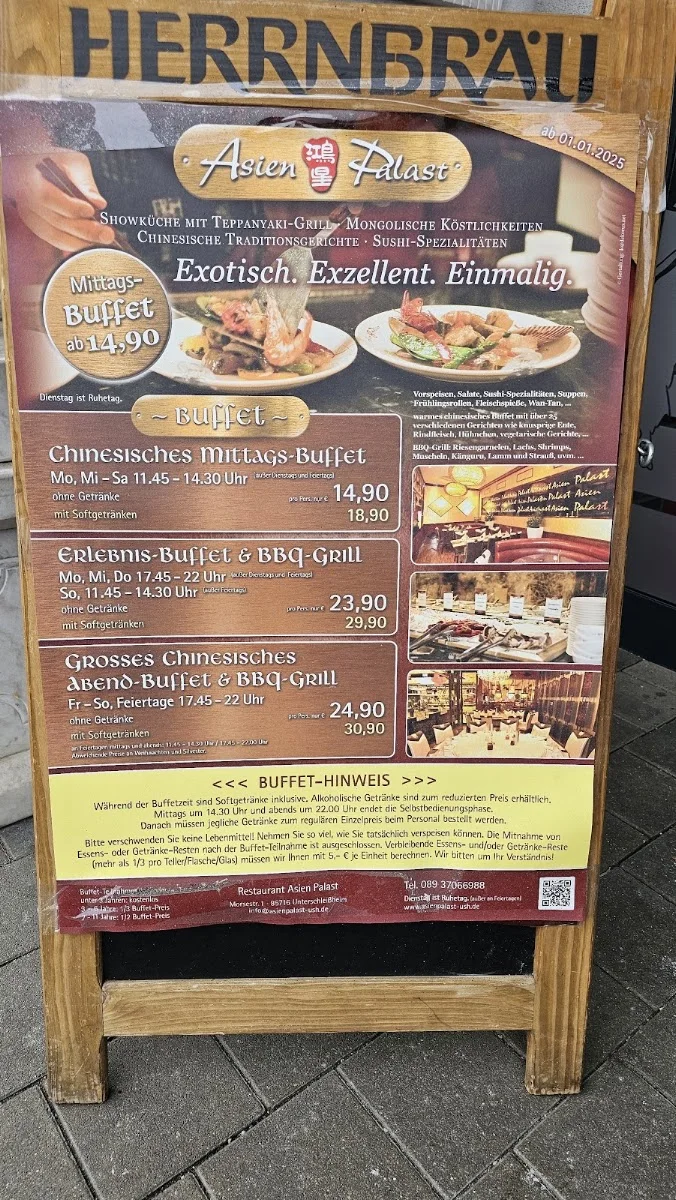 Restaurant Asien Palast – Speisekarte in Unterschleißheim, Bayern
