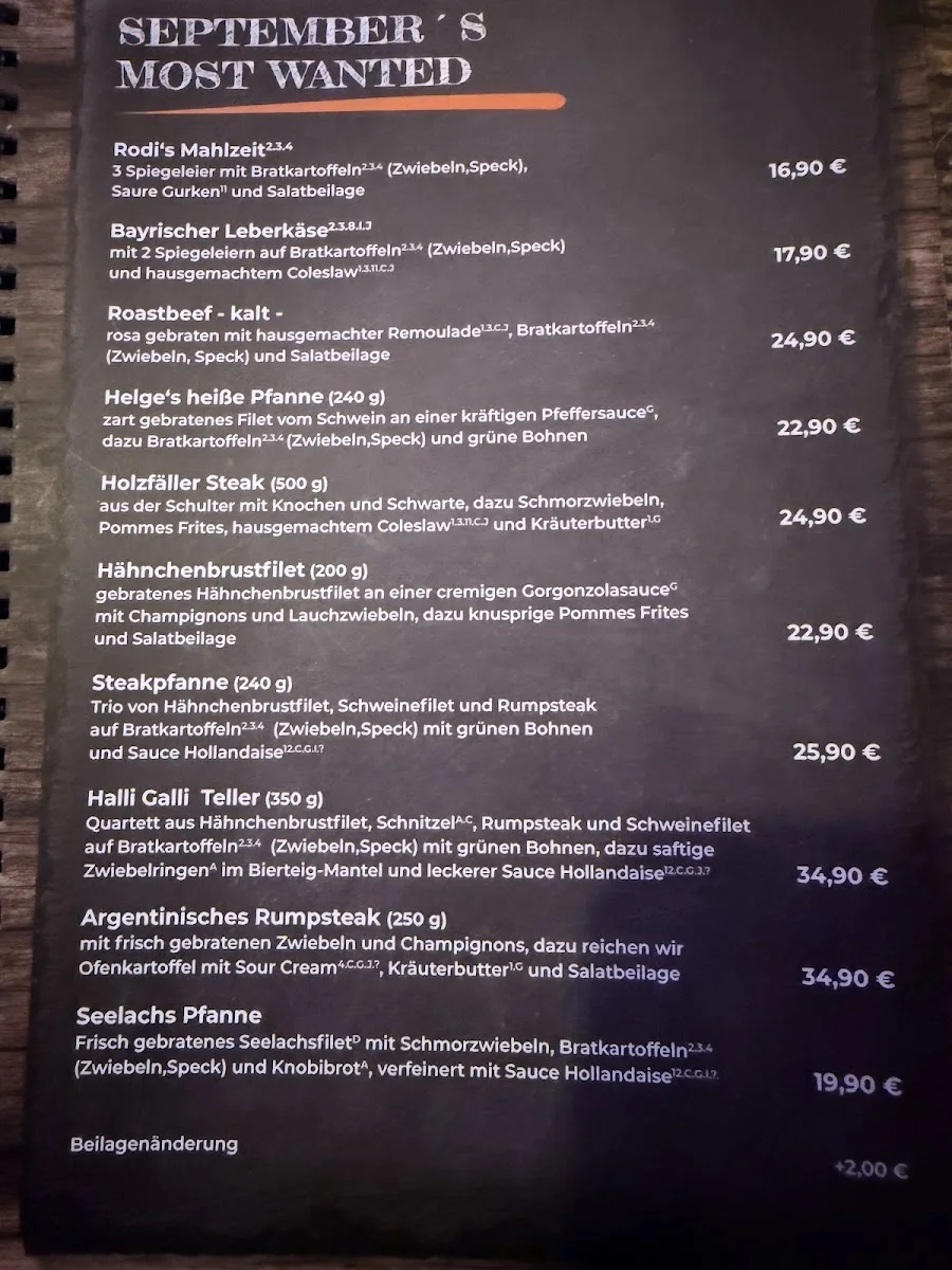 Restaurant September – Speisekarte in Hamburg