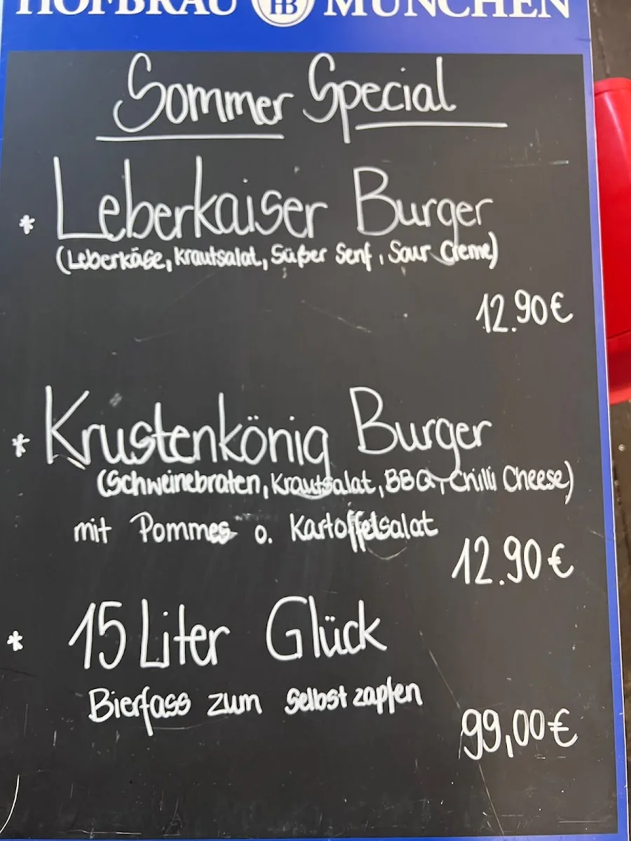Mini-Hofbräuhaus im Englischen Garten – Speisekarte in München, Bayern