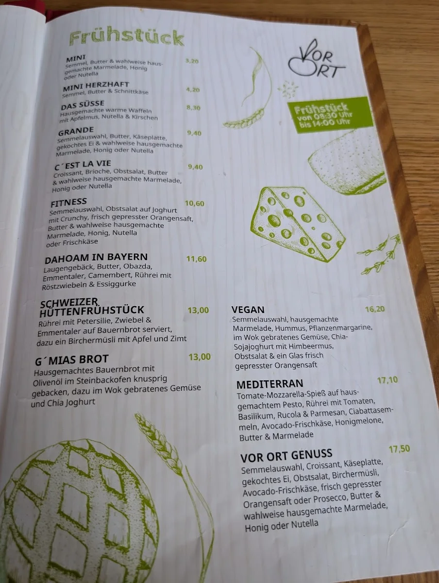 Cafe & Vegetarisches Restaurant Vor Ort – Speisekarte in Neuried, Bayern