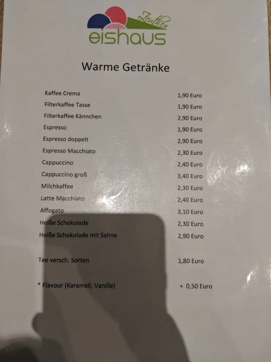 Eishaus Zeuthen – Speisekarte in Zeuthen, Brandenburg