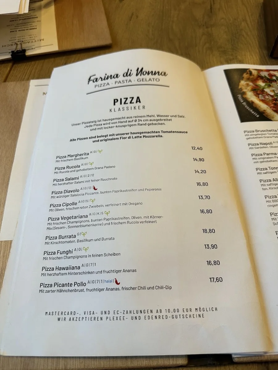 Pizzeria LUCACELLI / Farina di Nonna – Speisekarte in Hamburg