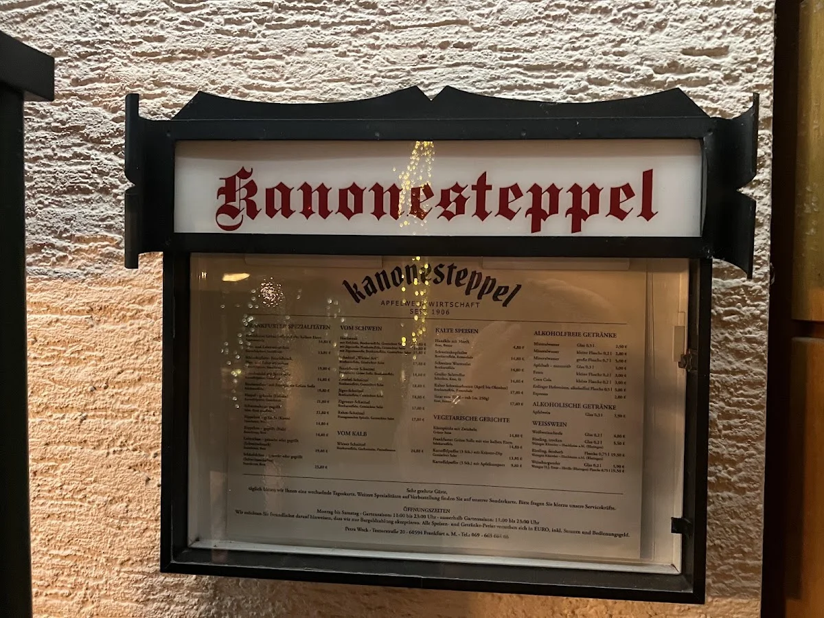 Kanonesteppel – Speisekarte in Frankfurt am Main, Hessen