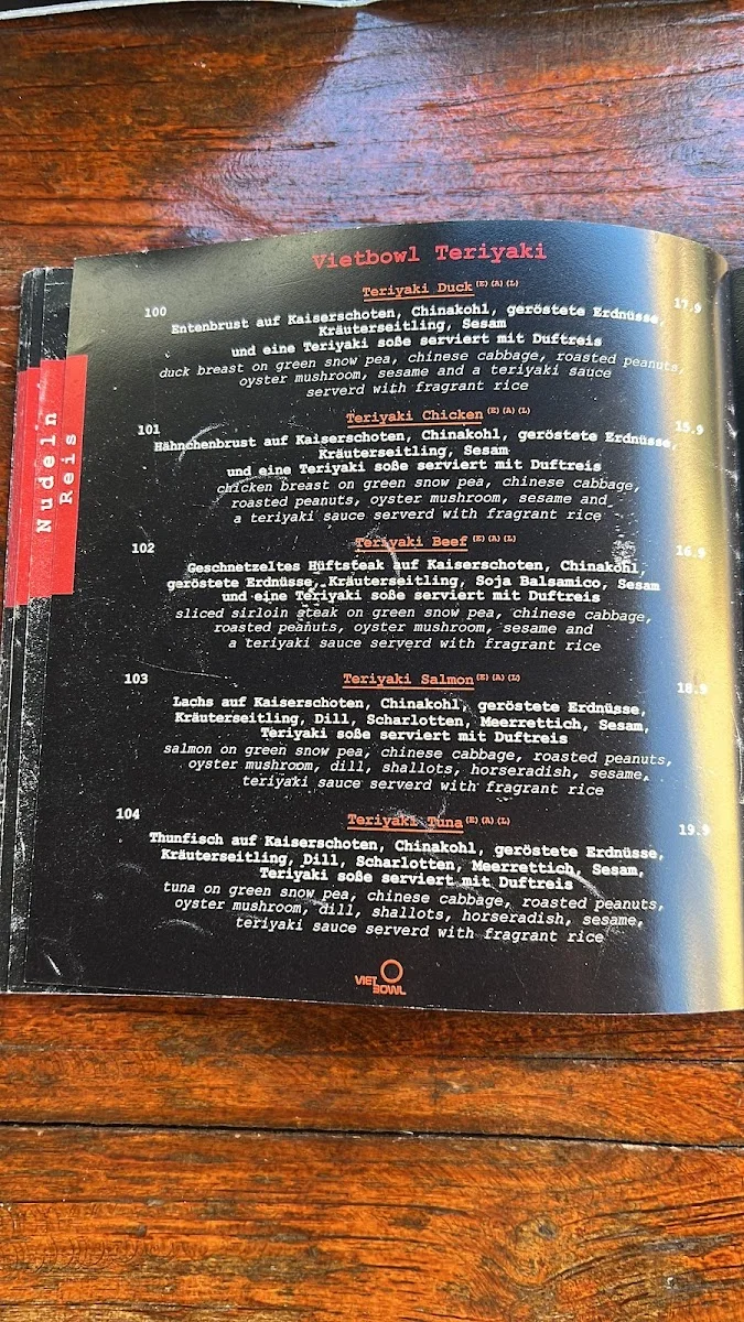 Viet Bowl – Speisekarte in Berlin