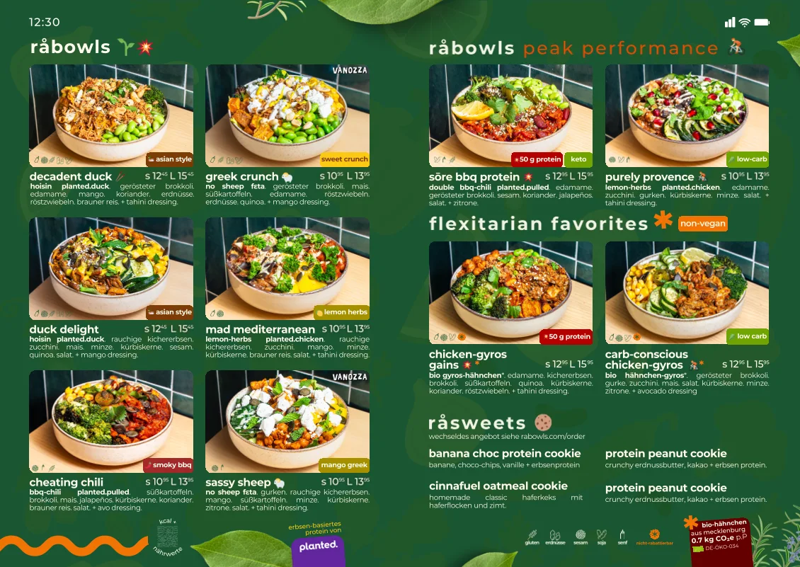 råbowls – Speisekarte in Hamburg