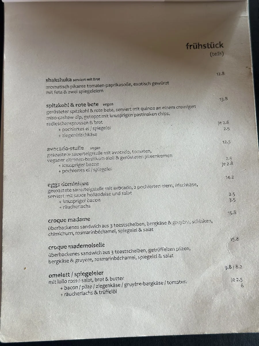 Milja & Schäfa – Speisekarte in Berlin