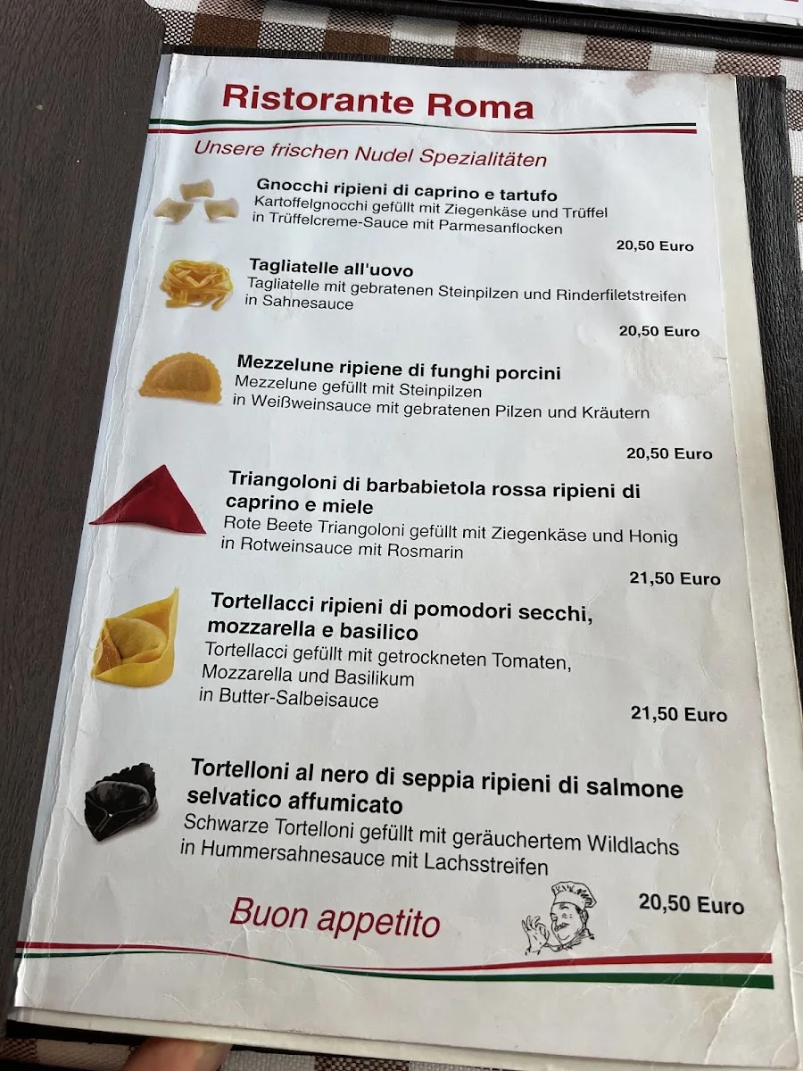 Ristorante Roma – Speisekarte in Berlin