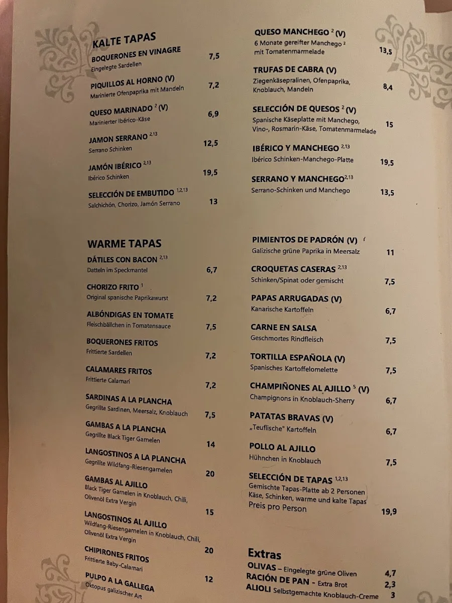 AndaLucia Tapasbar & Restaurant – Speisekarte in Berlin
