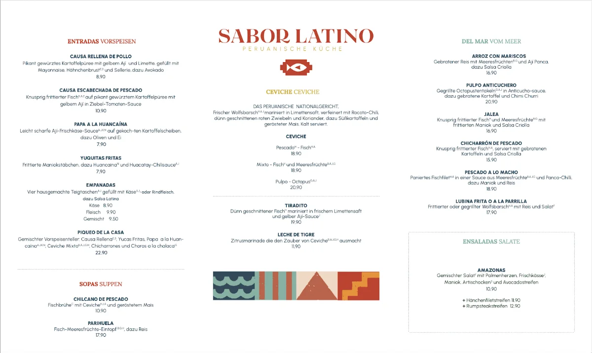 Sabor Latino – Speisekarte in Berlin