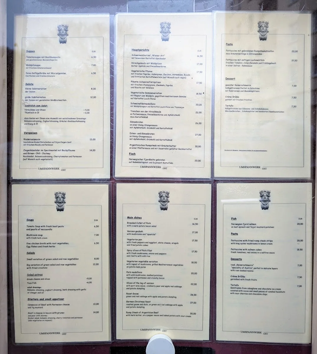 Restaurant Umspannwerk Ost – Speisekarte in Berlin