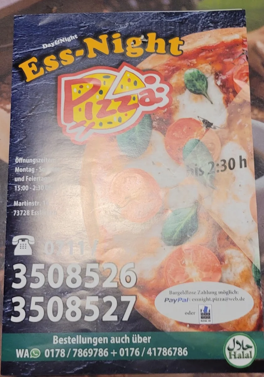 Pizza Ess-Night Esslingen am Neckar – Speisekarte in Esslingen am Neckar, Baden-Württemberg