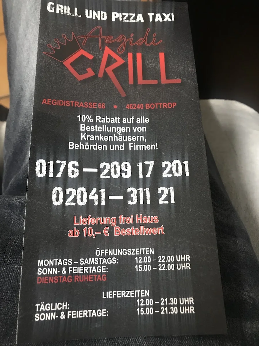 AEGIDI GRILL Bottrop – Speisekarte in Bottrop, Nordrhein-Westfalen