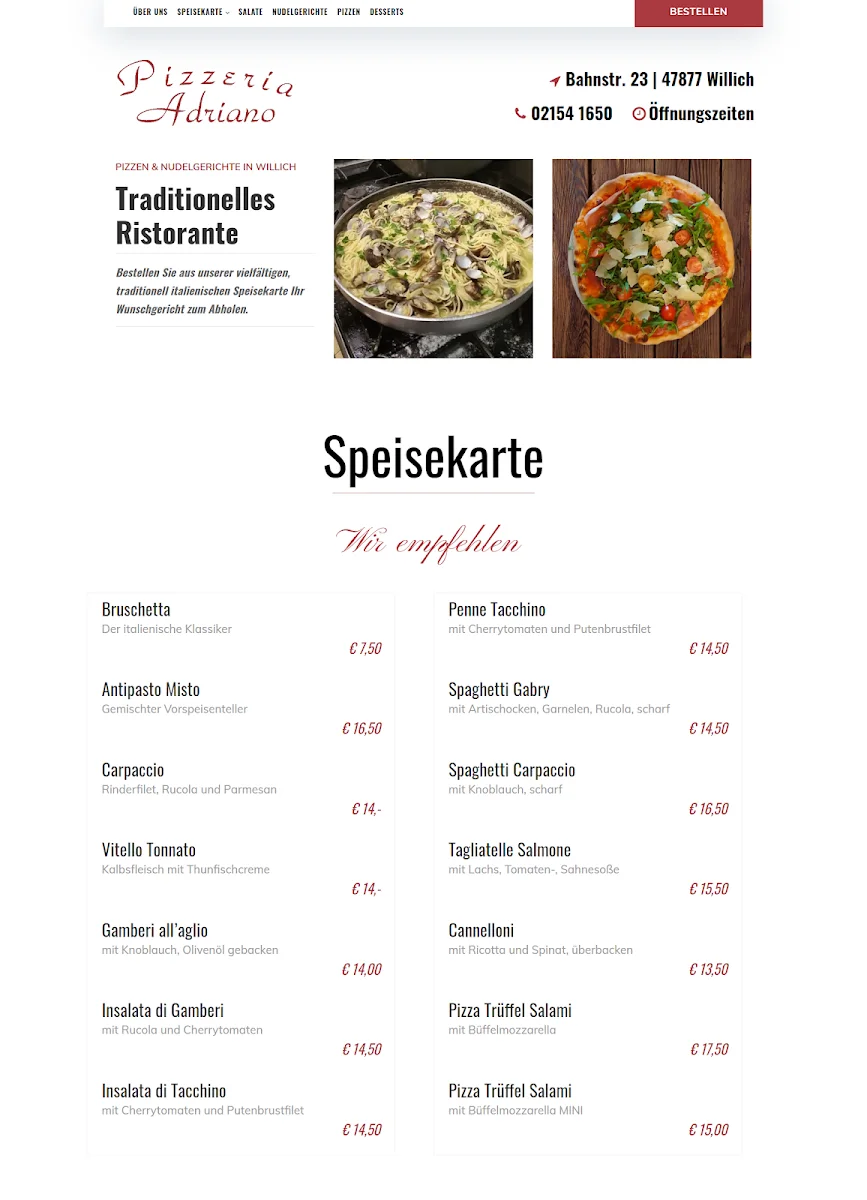 Pizzeria Adriano – Vom Inhaber in Willich, Nordrhein-Westfalen
