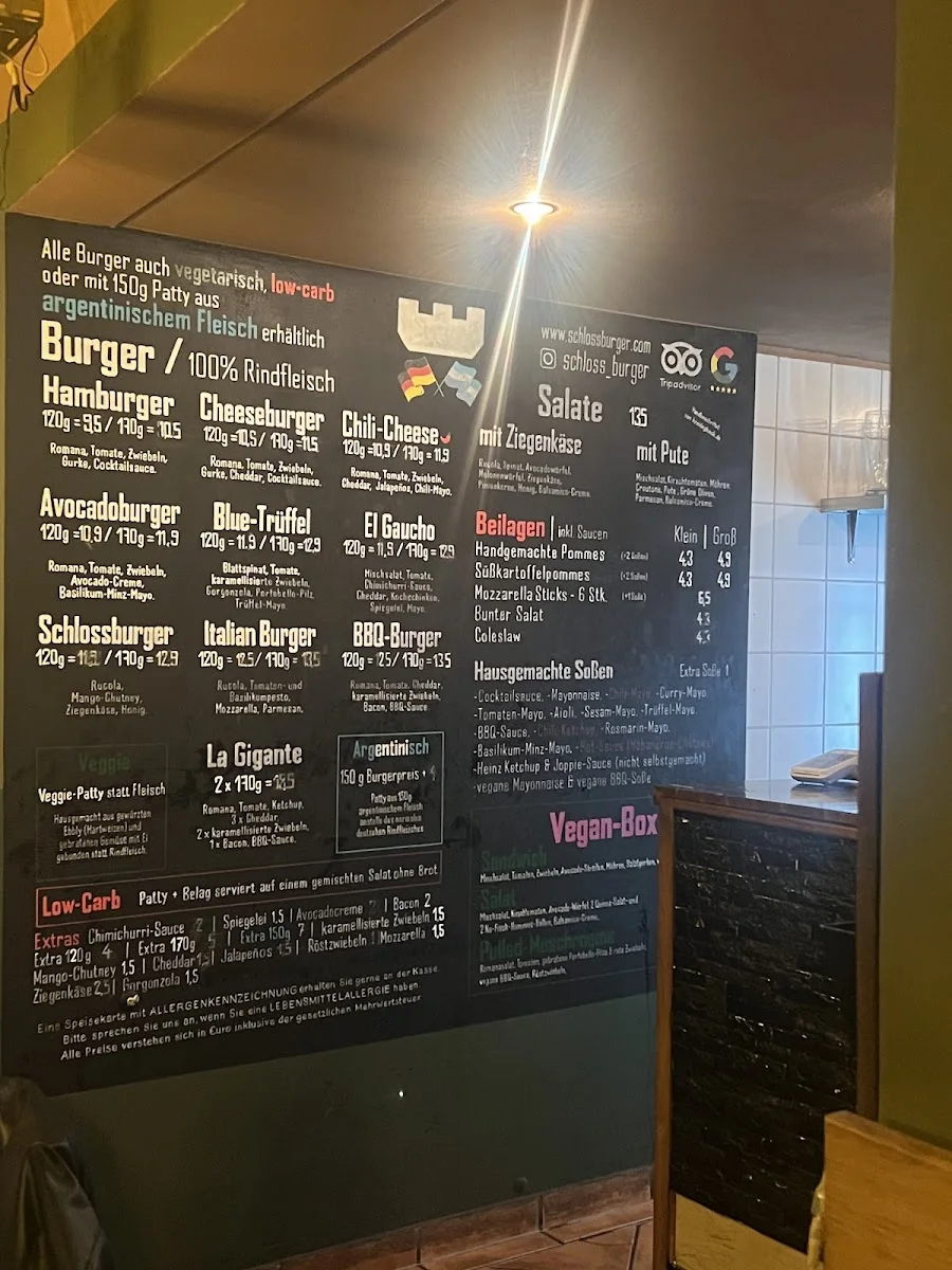 Schlossburger – Speisekarte in Brühl, Nordrhein-Westfalen