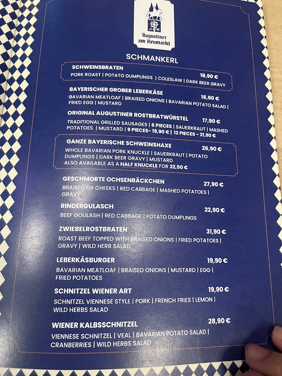 Augustiner am Heumarkt – Speisekarte in Köln, Nordrhein-Westfalen