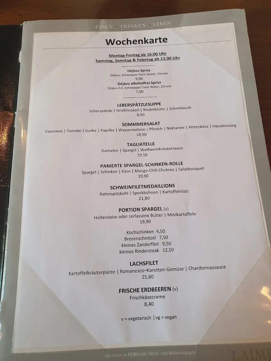 Laimers – Speisekarte in München, Bayern