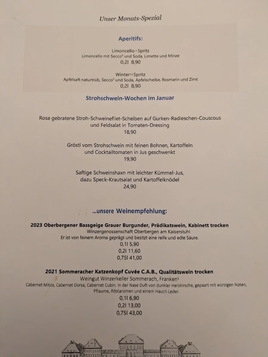 Schlosswirtschaft Schwaige Nymphenburg GmbH – Speisekarte in München, Bayern
