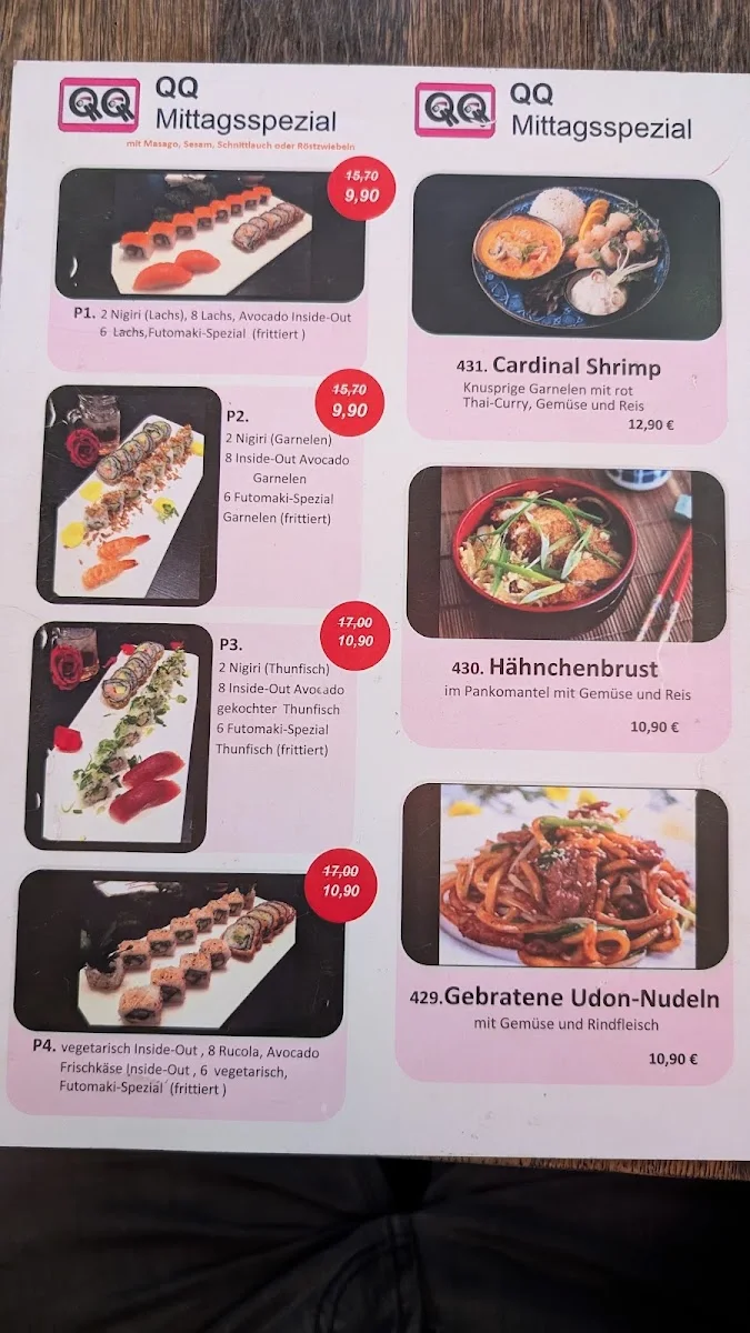 QQ Sushi Lounge Kanalstraße – Speisekarte in Stuttgart, Baden-Württemberg