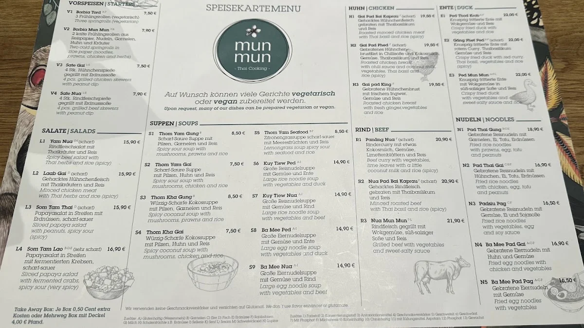 MUN MUN - Thai Cooking – Speisekarte in München, Bayern