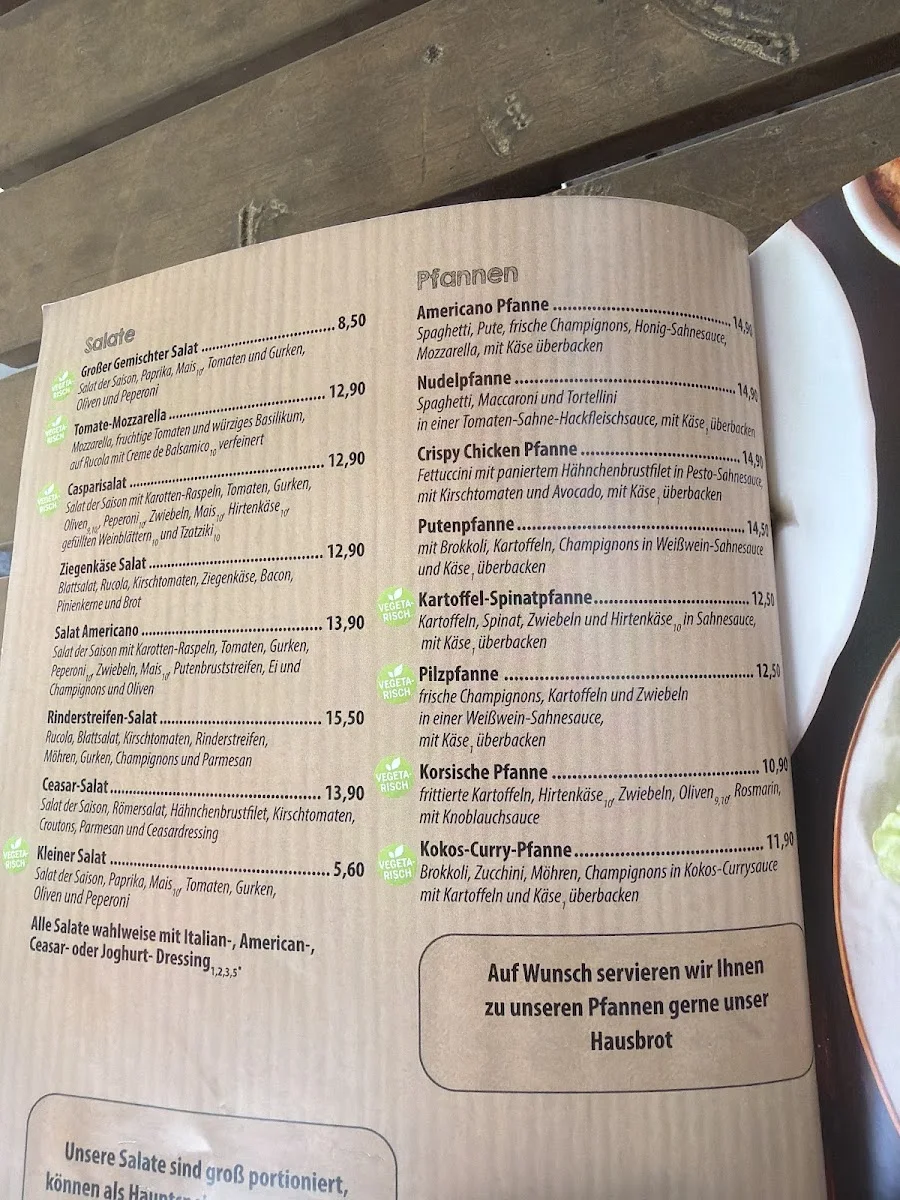 Restaurant Caspari – Speisekarte in Hamburg
