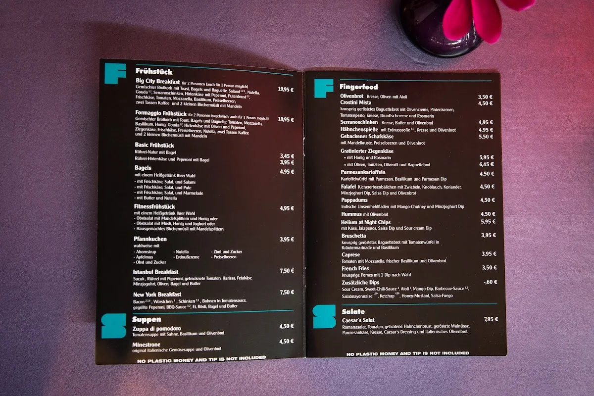 Bar Helium Frankfurt am Main – Speisekarte in Frankfurt am Main, Hessen
