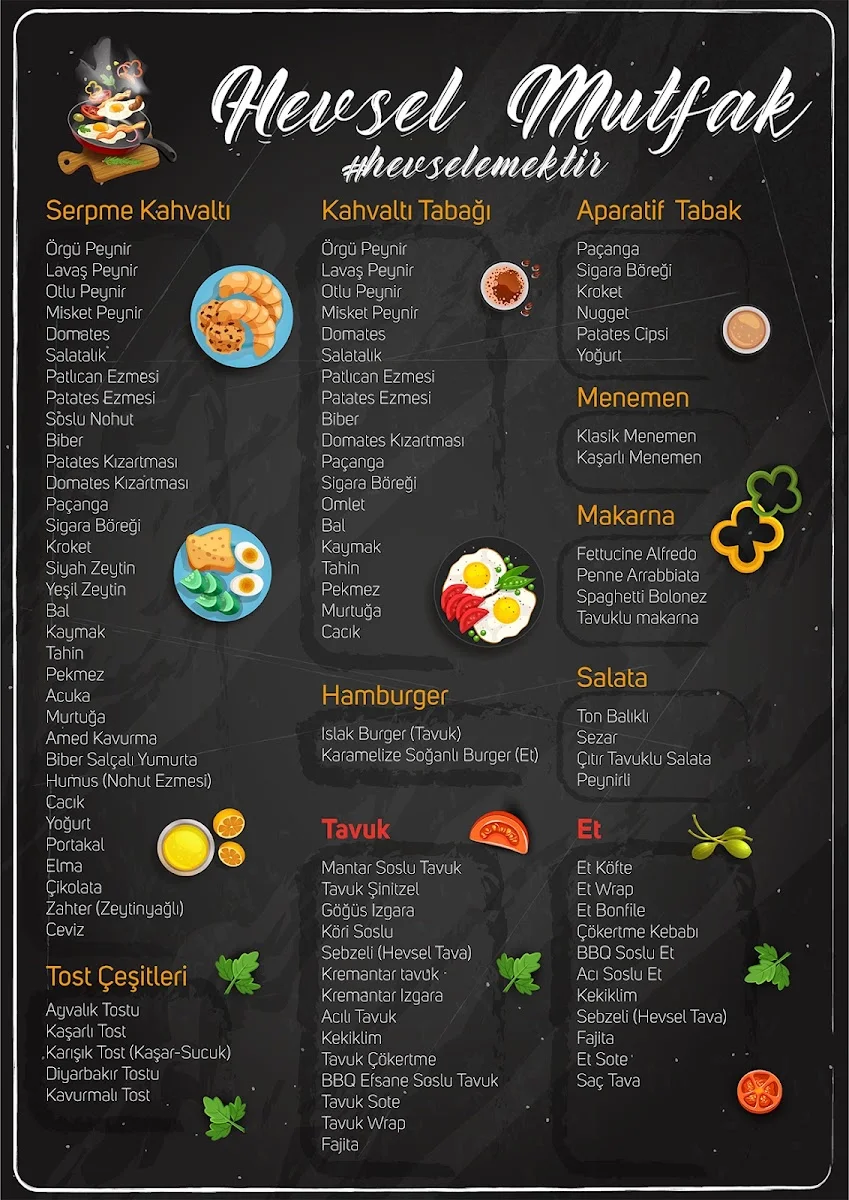 Hevsel Cafe – Menü · Bahçelievler, Şanlıurfa