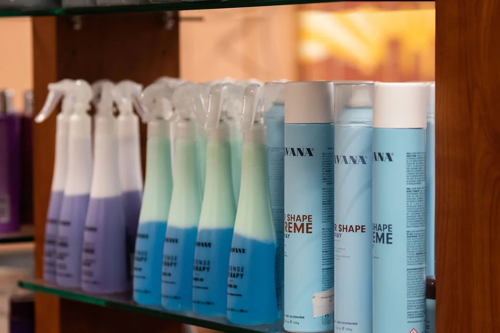 Hair care and styling products at Yes We Do salon